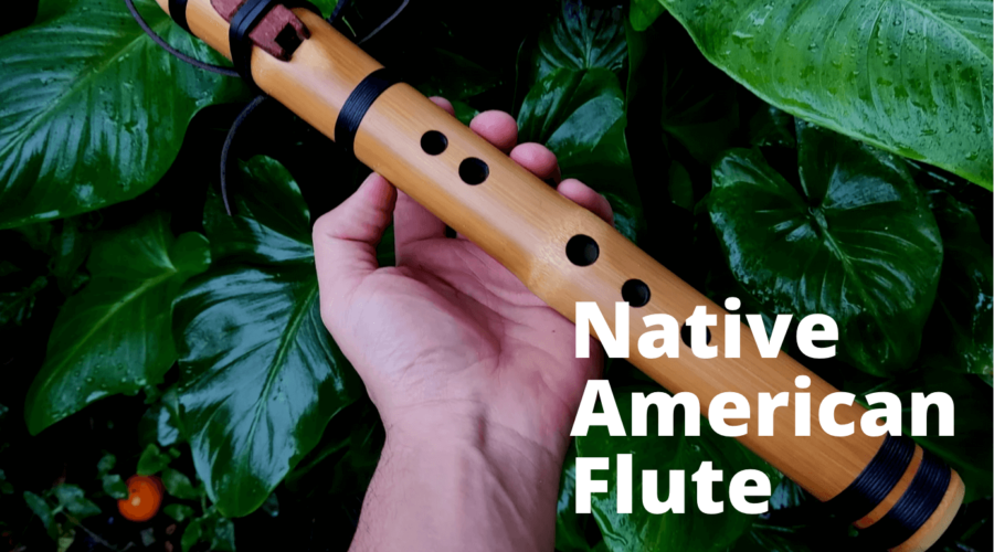 Playing Native American Style Flute